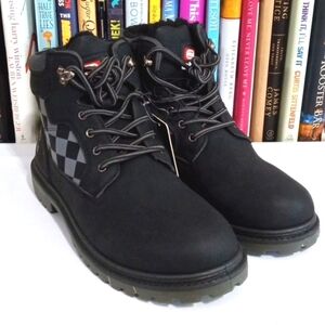 ECKO UNLTD. BLACK GRAY LACE UP MOTOR BOOTS SIZE 9.5 NWT